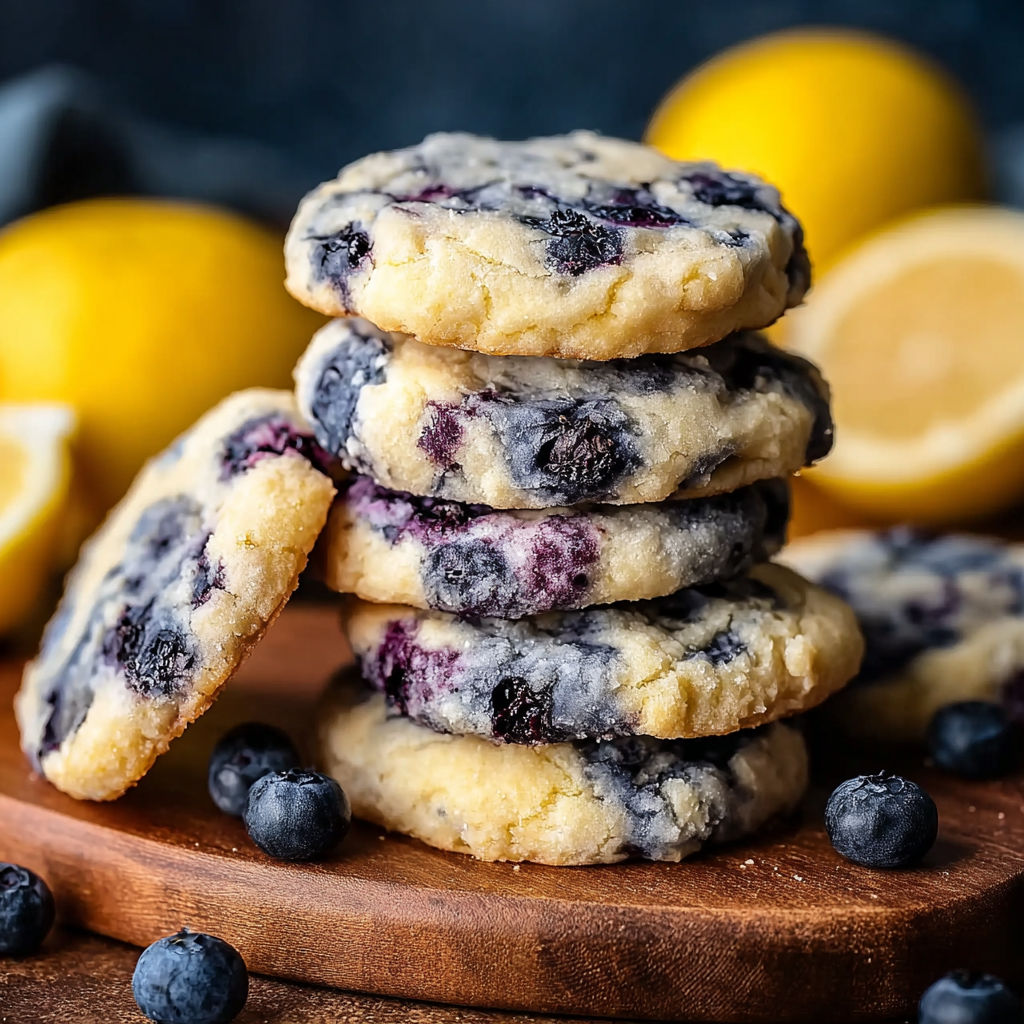 A stack of blueberry cheesecake cookies.