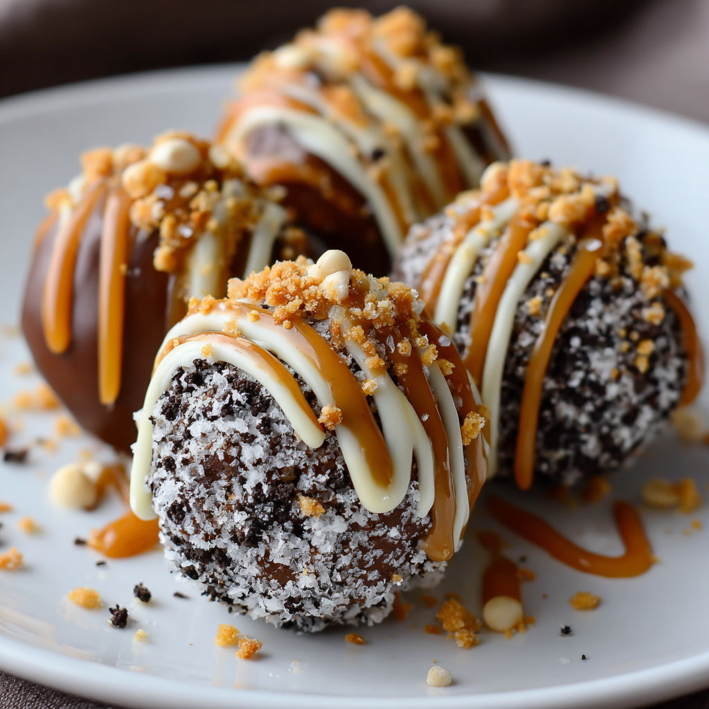A plate of chocolate covered peanut butter balls.