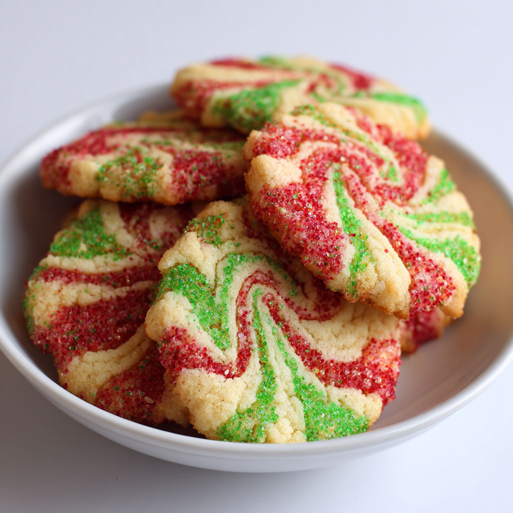 A bowl of colorful cookies.