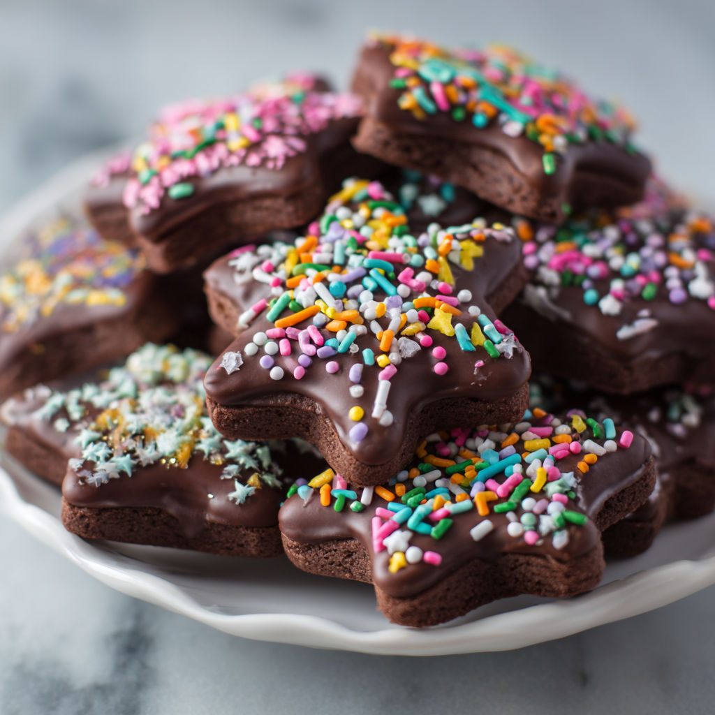 A plate of chocolate chip cookies.