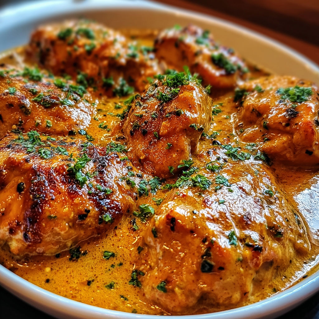 A plate of food with chicken and sauce.