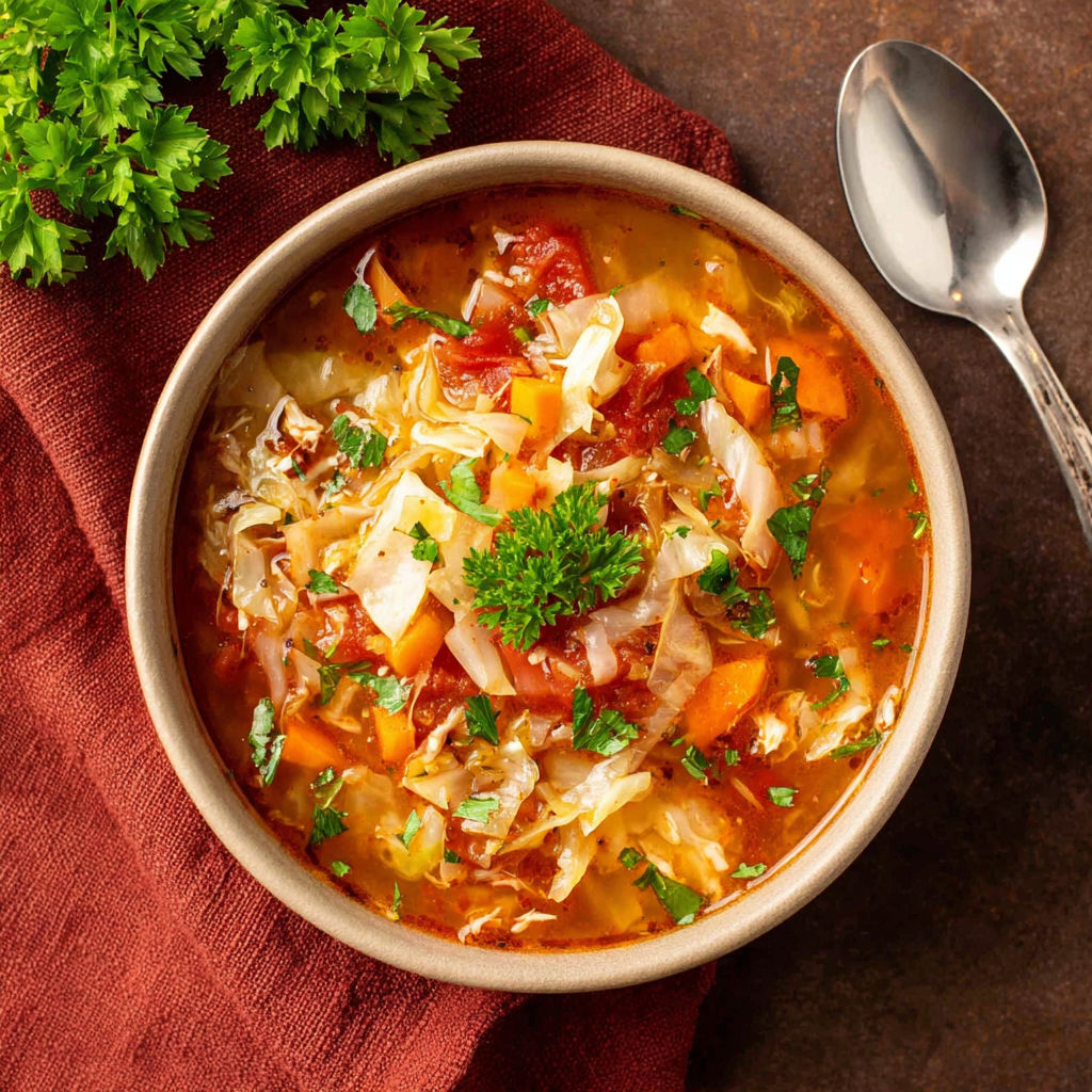 A bowl of soup with vegetables and meat.