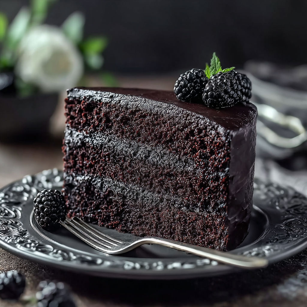 A slice of perfect black velvet cake.