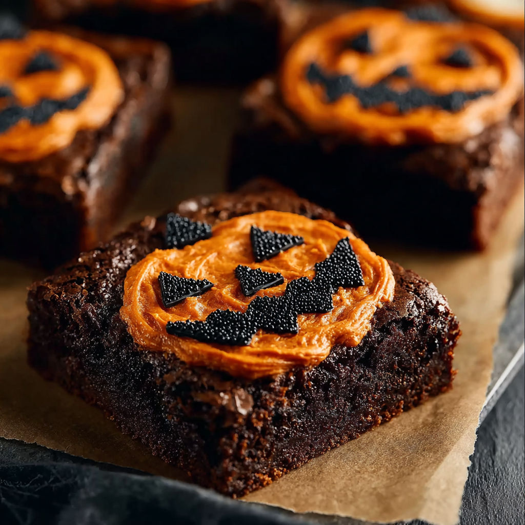 A chocolate cake with a pumpkin decoration