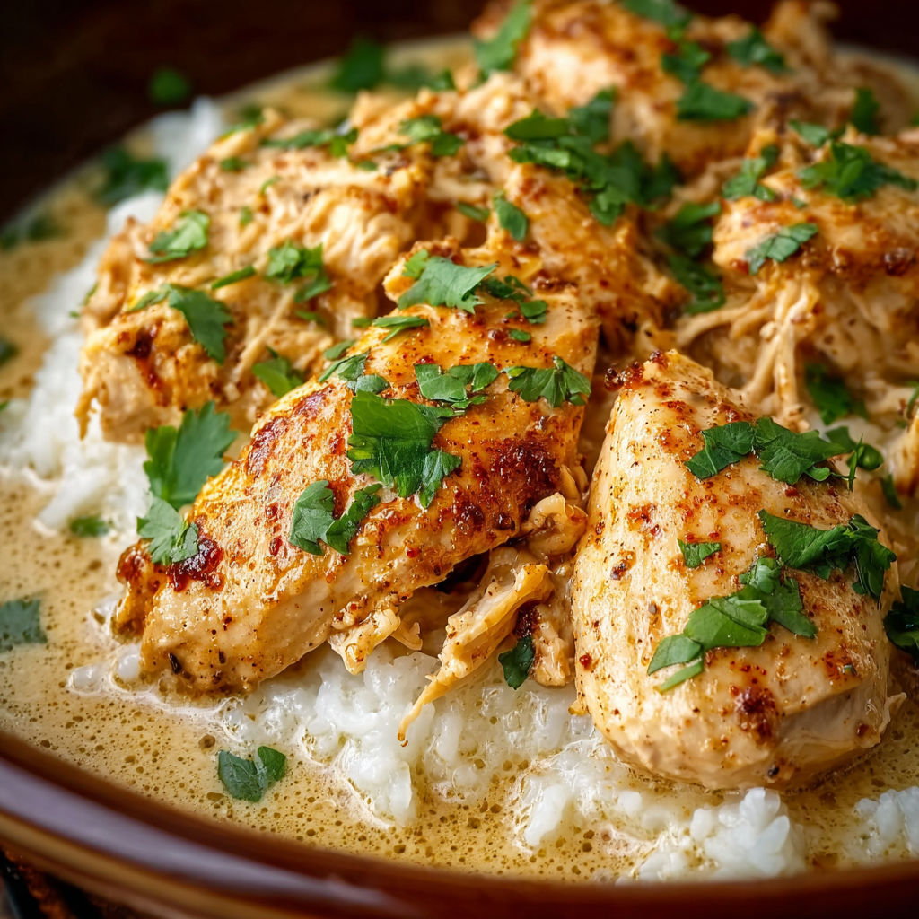 A bowl of food with chicken and rice.