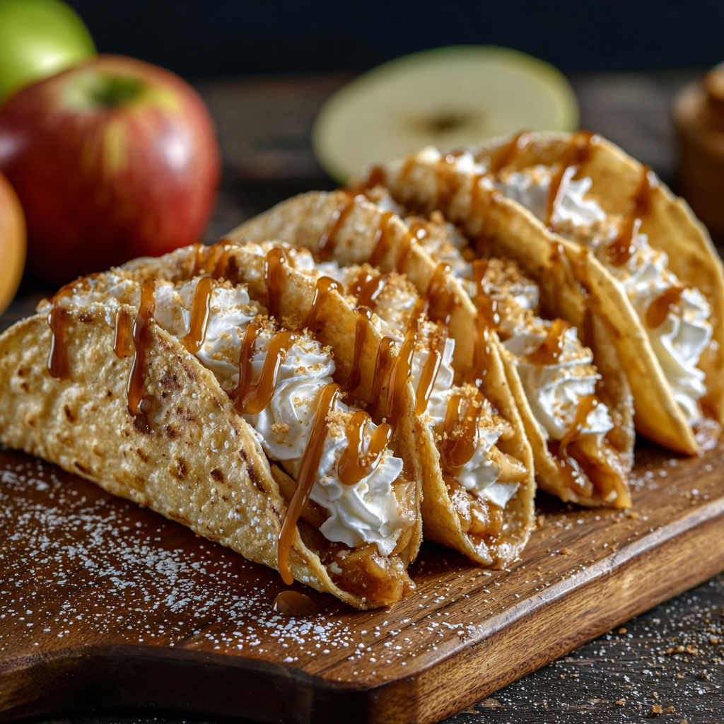 A plate of food with a sauce drizzled over it.