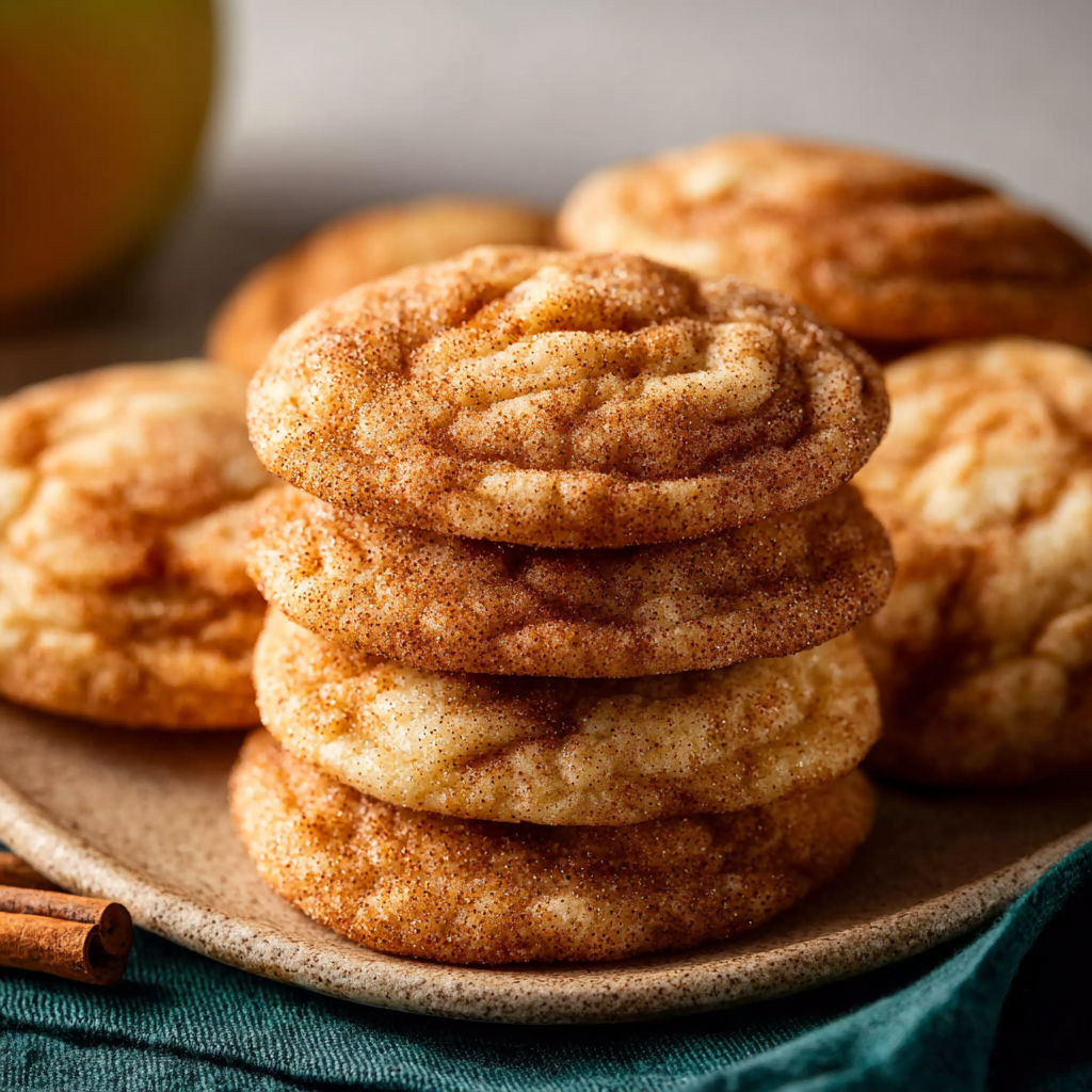 A plate of caramel apple snickerdoodles.