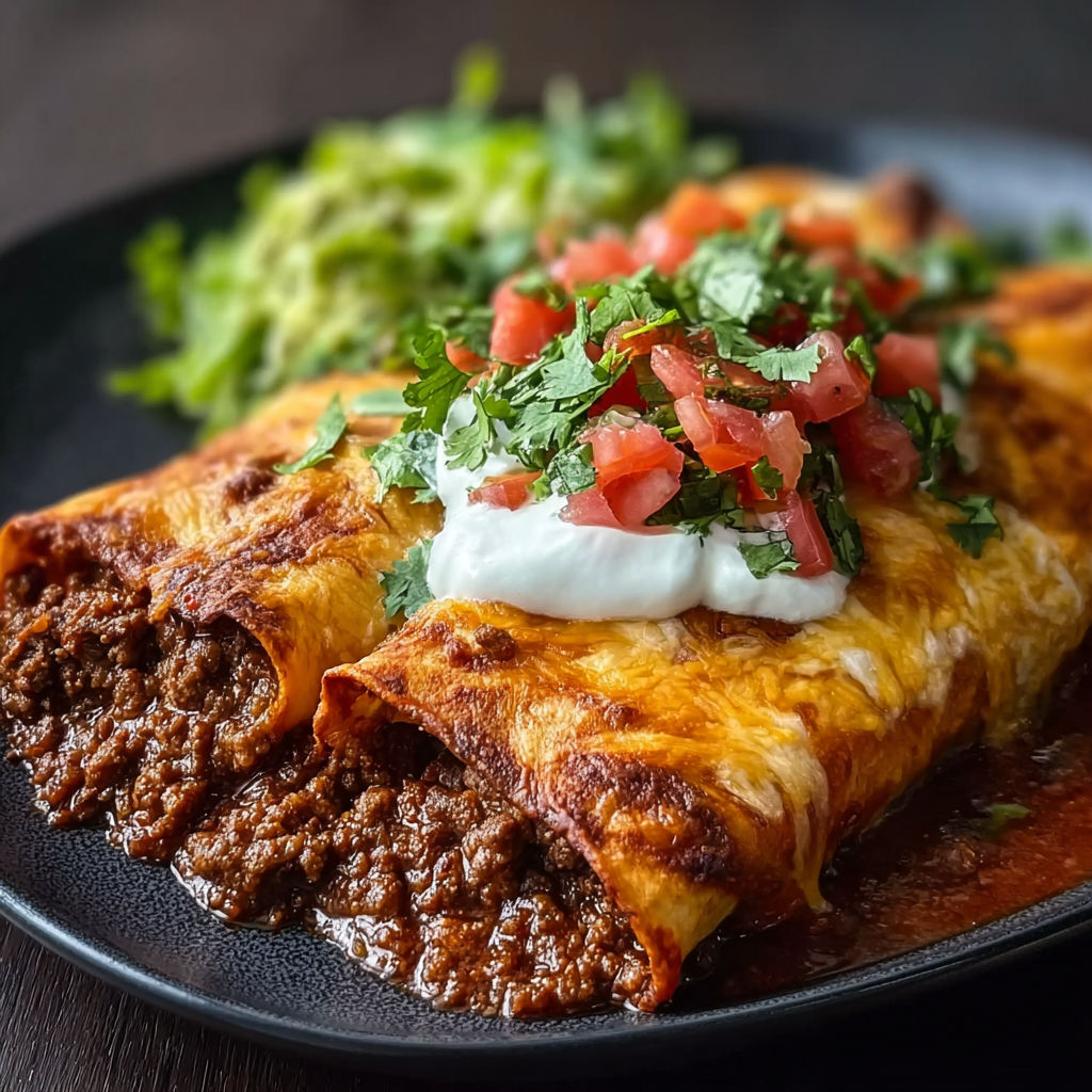 A plate of food with a burrito and a salad.