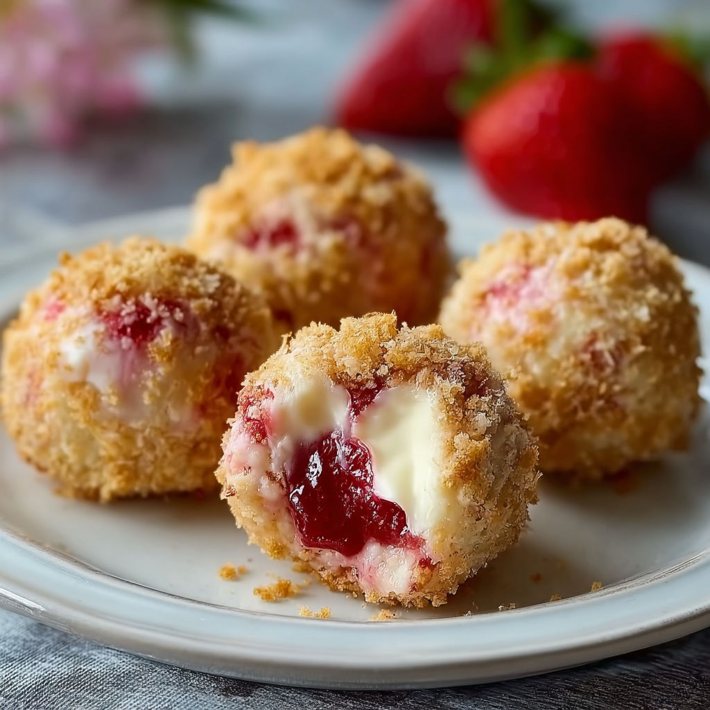 A plate of food with a strawberry on top.