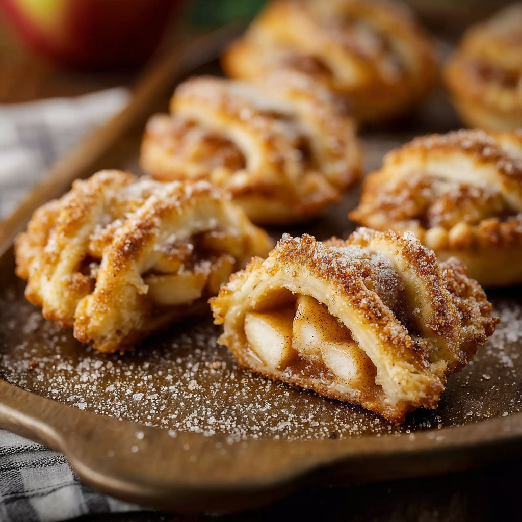 A plate of pastries with a dusting of powdered sugar.