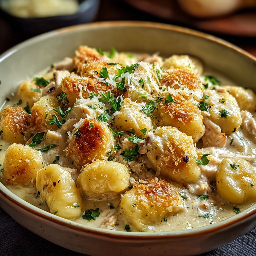 A bowl of food with a green herb on top.