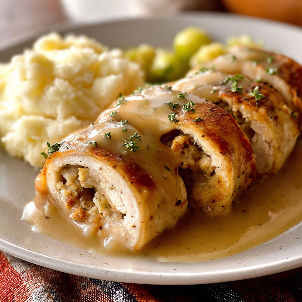 A plate of food with a chicken dish and mashed potatoes.