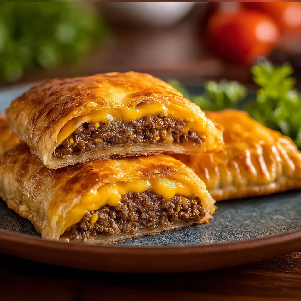 A plate of food with a description of meat and cheese.