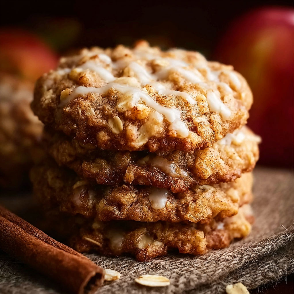 A stack of cookies with a cinnamon stick on top.