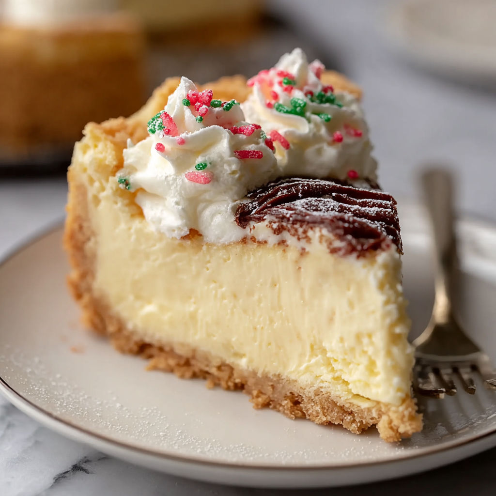 A slice of cheesecake with a fork.