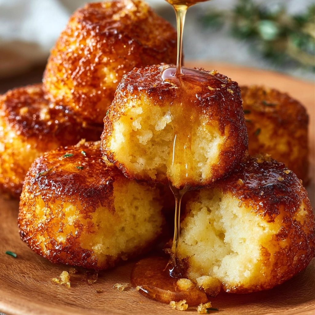 A plate of food with syrup drizzled on top.