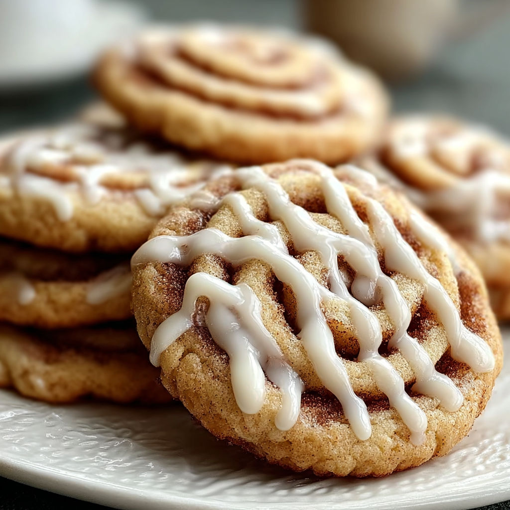 A stack of cinnamon roll cookies.