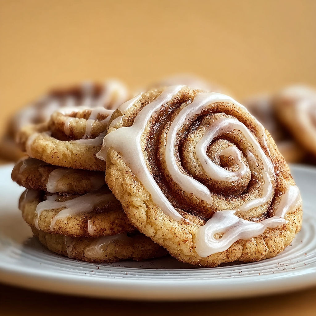 A stack of cookies with frosting.
