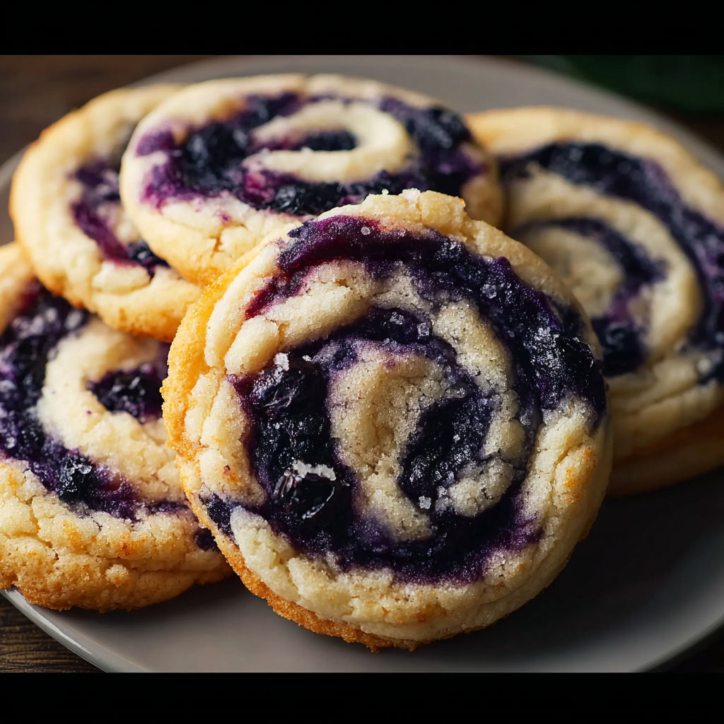 A plate of cookies with blueberry filling.