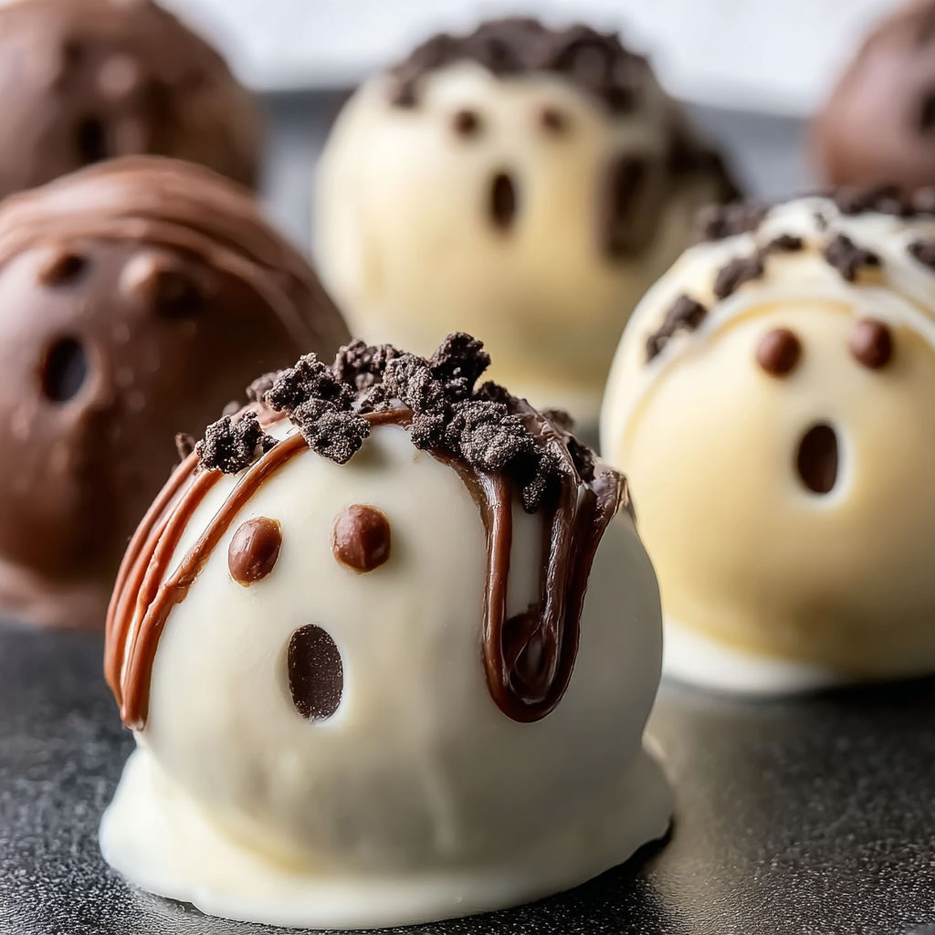 A chocolate cake with white frosting and chocolate chips.