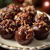A plate of pecan pie balls.