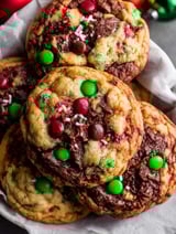 A plate of Christmas monster cookies.