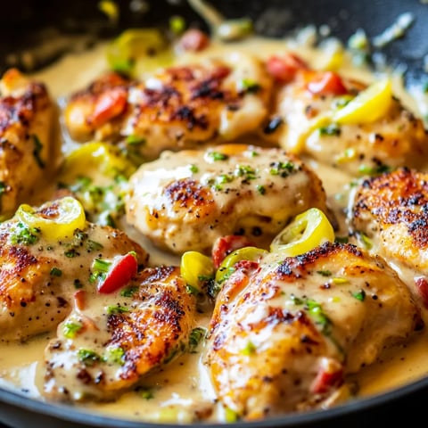 Creamy Pepperoncini Chicken Skillet