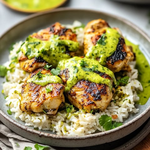 Peruvian Chicken and Rice with Green Sauce