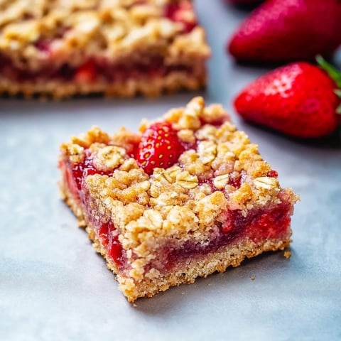 Strawberry Oatmeal Crumble Bars