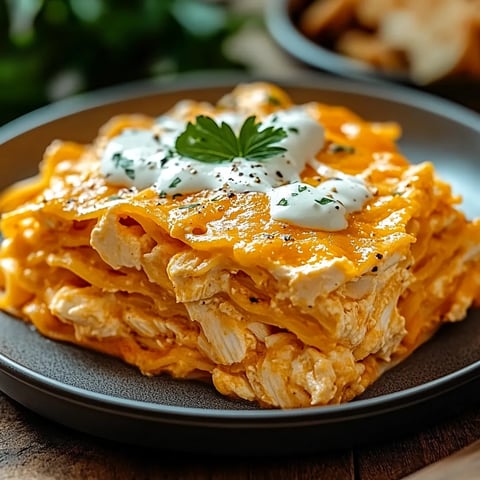 Buffalo Chicken Lasagna with a Ranch Twist
