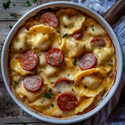 Crockpot Pierogi Casserole with Kielbasa