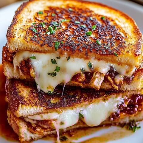 BBQ Chicken Grilled Cheese Sandwich