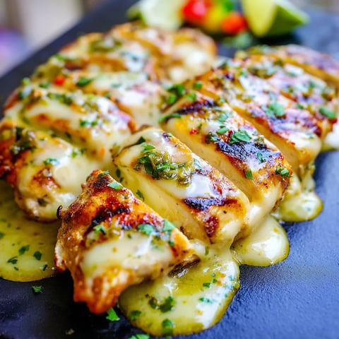 Grilled Salsa Verde Chicken with Pepper Jack