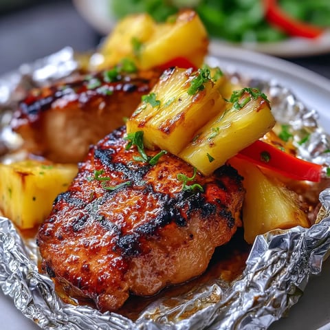 Teriyaki Chicken and Pineapple Foil Packets