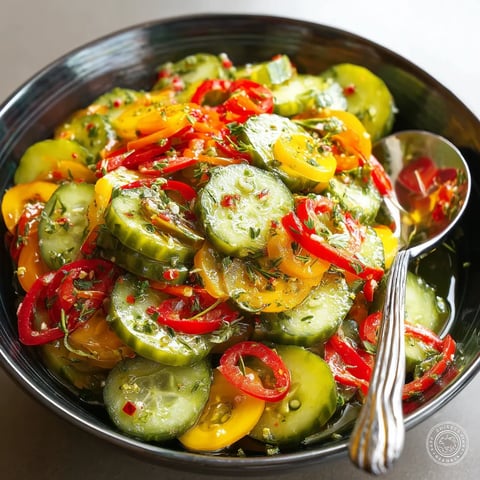 A bowl of cucumber salad.