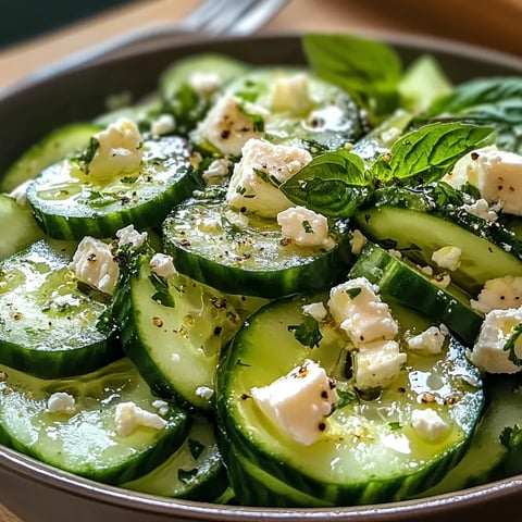 A bowl of cucumber feta salad.