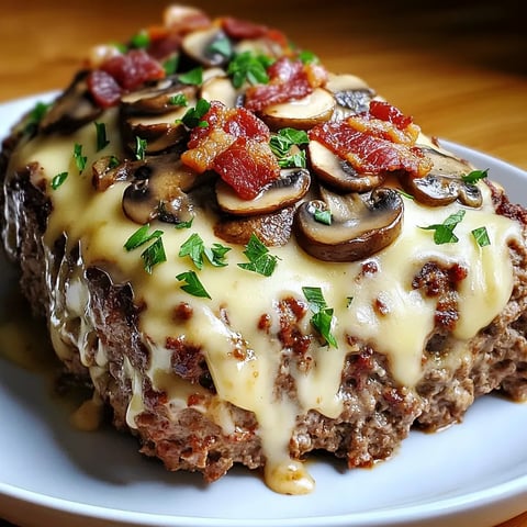 Bacon Swiss Mushroom Meatloaf