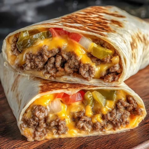 Crispy Cheeseburger Wraps Made in Air Fryer