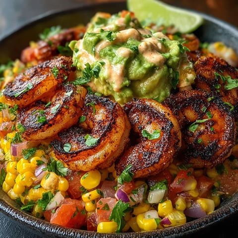 Shrimp with Avocado and Corn Salsa