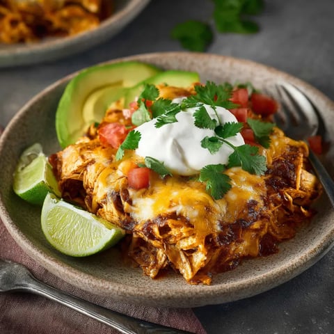 A plate of food with a fork and a knife.