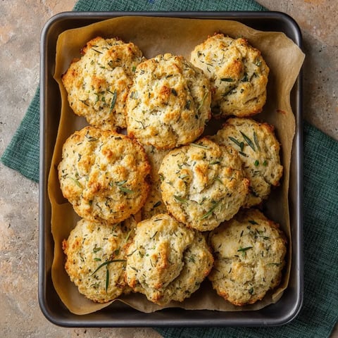 A pan of herb drop biscuits.