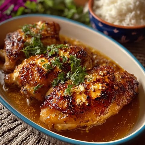 A plate of chicken with a sauce on it.