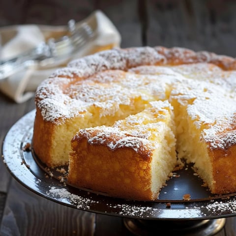 A slice of Italian lemon ricotta cake.
