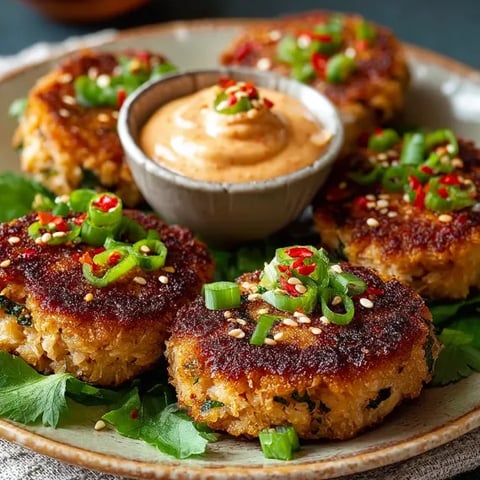 Asian tuna cakes with spicy mayo.