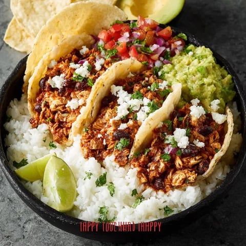 A bowl of food with a green topping.