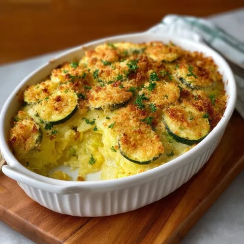 A white bowl filled with a casserole dish.