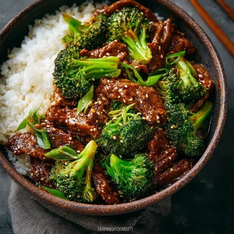 A bowl of Chinese beef and broccoli.