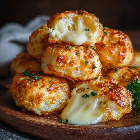 A stack of mashed potato cheese puffs.
