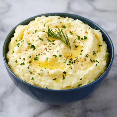 A bowl of mashed potatoes with cream cheese.
