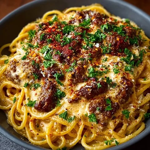 A bowl of spaghetti with meat and cheese.